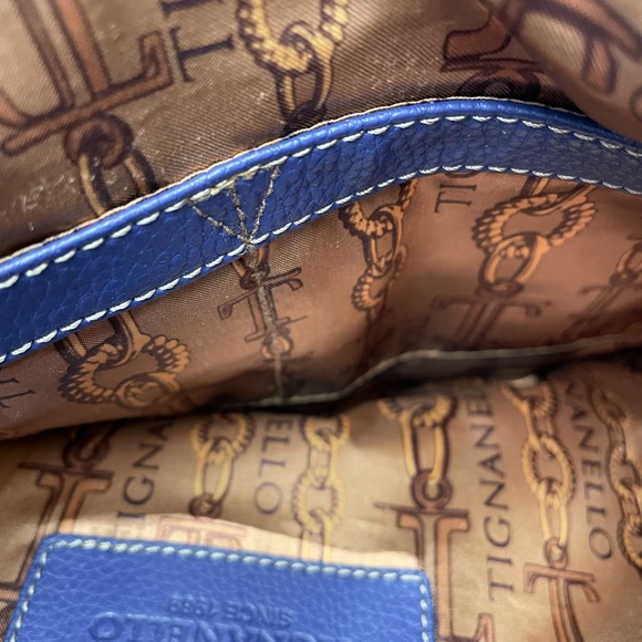 NWOT Blue Tignanello Pebble Leather Crossbody Bag - Picture 9 of 10